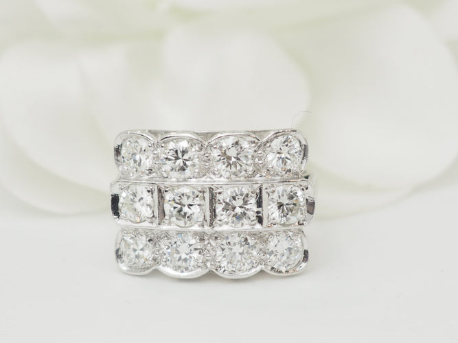 Bague 55 Art Déco - Bague en platine et diamants 58 Facettes 33795