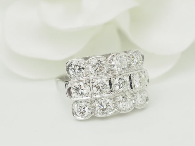 Bague 55 Art Déco - Bague en platine et diamants 58 Facettes 33795