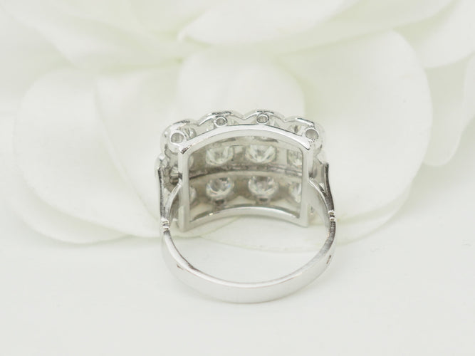 Bague 55 Art Déco - Bague en platine et diamants 58 Facettes 33795