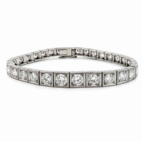 Bracelet Bracelet rivière en platine et diamants 58 Facettes bpd