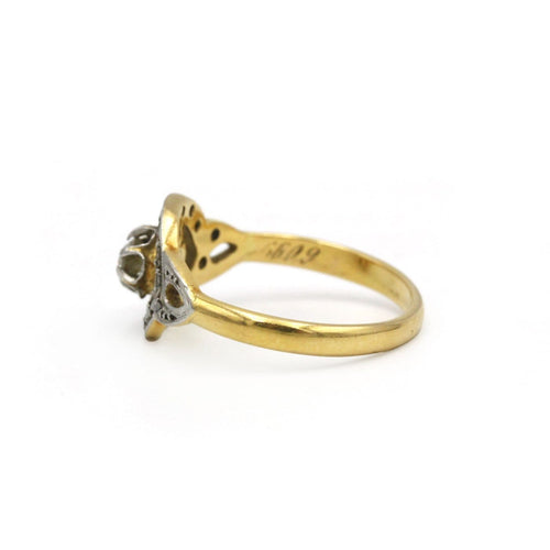 Bague 51 Bague en or jaune, platine et diamants 58 Facettes 260037SP