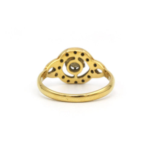 Bague 51 Bague en or jaune, platine et diamants 58 Facettes 260037SP