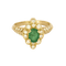 Bague 48 Bague marguerite en or jaune 18K, émeraude et diamants 58 Facettes B260207