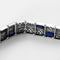 Bracelet Bracelet articulé en or blanc, diamants et saphirs de synthèse 58 Facettes B260353