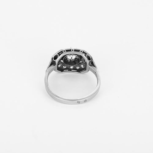 Bague 53 Bague rétro en or gris 18K et diamants 58 Facettes B260342