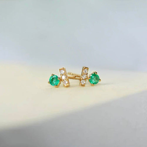Boucles d'oreilles Single Tulip T for Tulip - Boucles d'oreilles en or 18K, émeraudes et diamants 58 Facettes GER1015GN