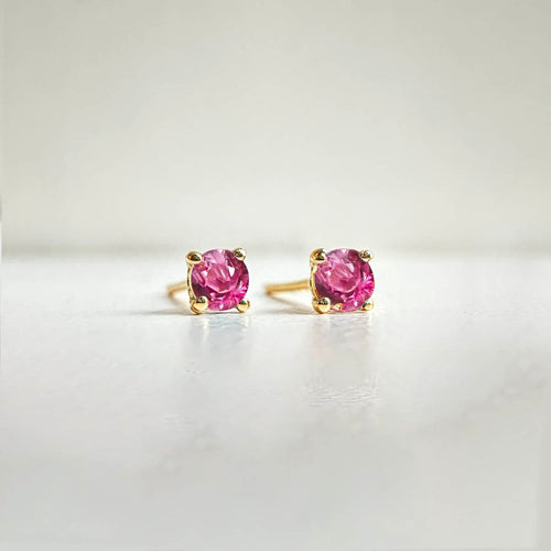 Boucles d'oreilles Single Tulip - Boucles d'oreilles en or 18K et tourmalines roses 58 Facettes GER1335PK