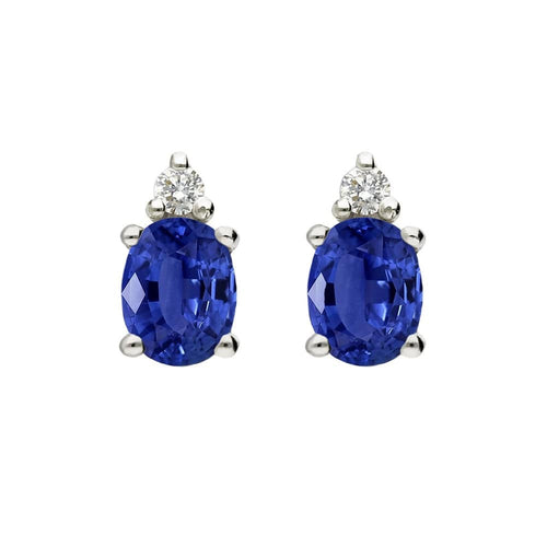 Boucles d'oreilles Aitches Single Tulip - Boucles d'oreilles en or blanc, saphirs et diamants 58 Facettes GER1347BL