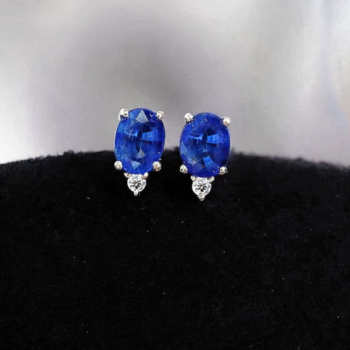 Boucles d'oreilles Boucles d'oreilles Tulip en or blanc 18K, saphirs et diamants 58 Facettes GER1347BL