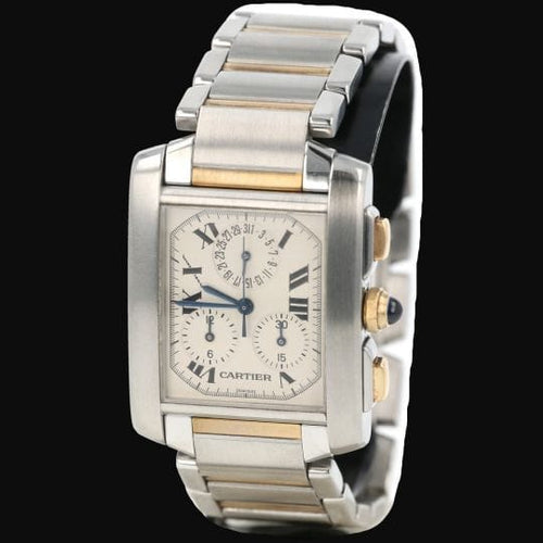 Montre Cartier Tank Française - Montre en or jaune et acier 58 Facettes MT46799
