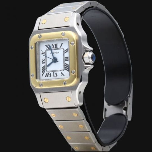 Montre Cartier Santos - Montre dame en or jaune 18K et acier 58 Facettes MT46940