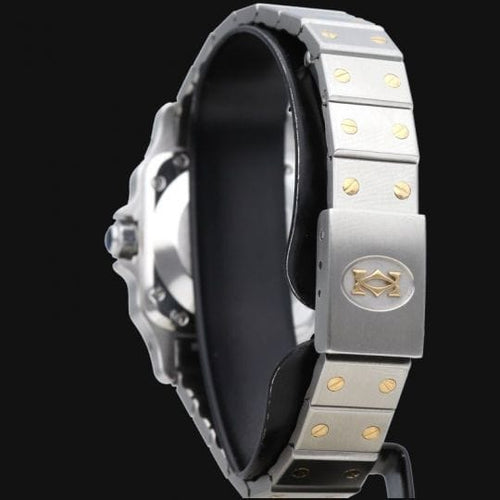 Montre Cartier Santos - Montre dame en or jaune 18K et acier 58 Facettes MT46940