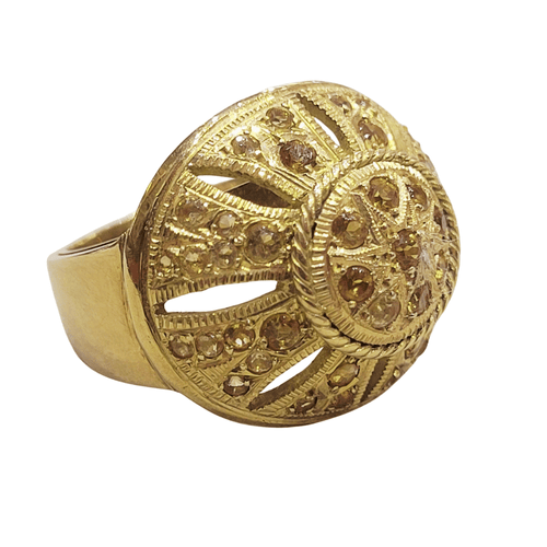 Bague 56 Bague en or 18k et citrines 58 Facettes T26