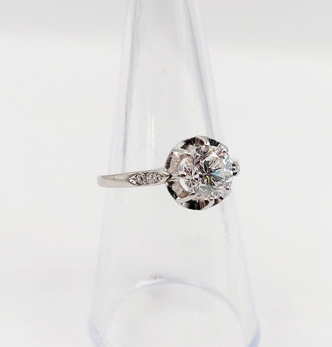 Bague 54 Bague solitaire Art déco en platine et diamant 1,05 carat 58 Facettes A07430