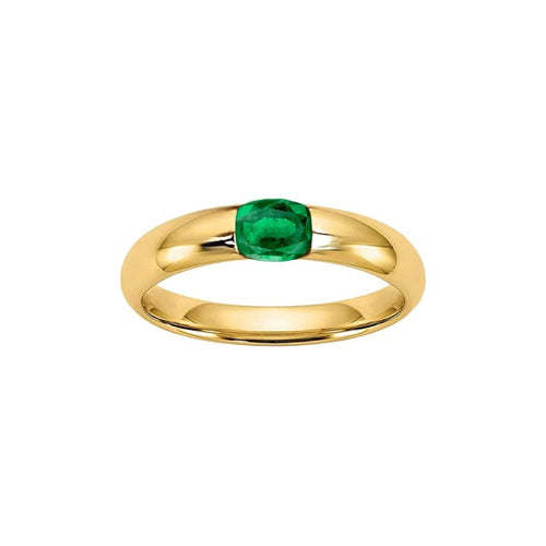 Bague 53 Single Tulip - Bague en or 18 carats et émeraude ovale 58 Facettes GBR1225GN
