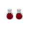 Boucles d'oreilles Single Tulip - Boucles d'oreilles en or blanc 18 ct, rubis et diamants 58 Facettes GER1337RB
