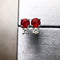 Boucles d'oreilles Single Tulip - Boucles d'oreilles en or blanc 18 ct, rubis et diamants 58 Facettes GER1337RB