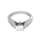 Bague 52 Bague solitaire en or gris, diamant 0,50 ct et petits diamants 58 Facettes B260255