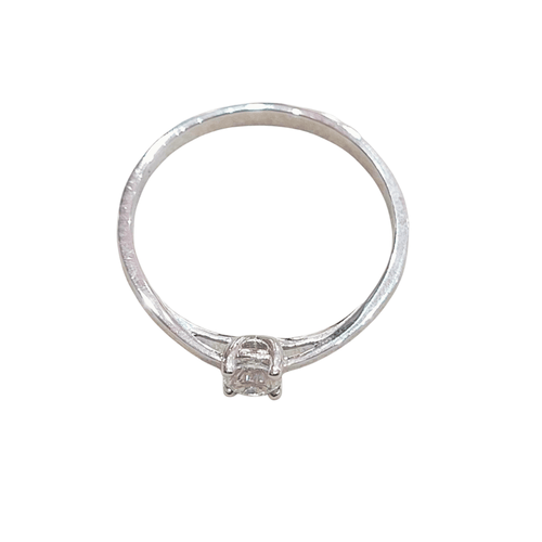 Bague 55 Bague solitaire en or blanc 18k et diamant 58 Facettes S484
