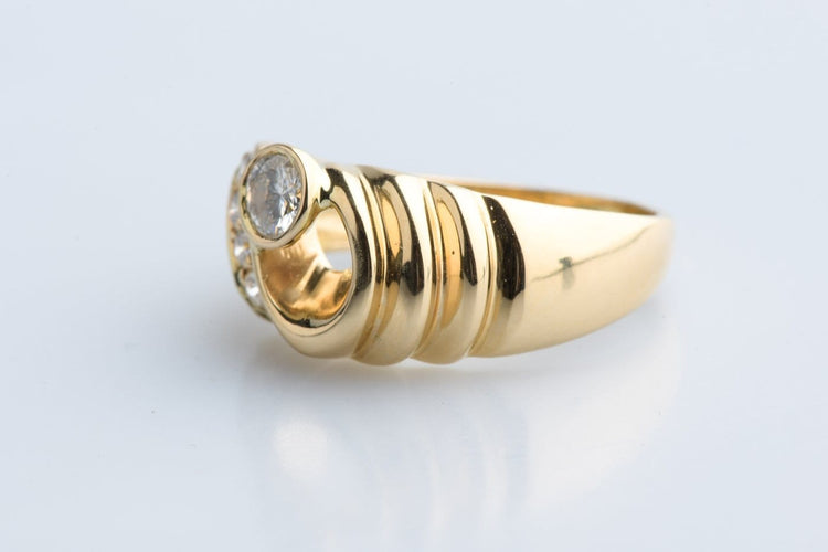 Bague 53 Bague en or jaune 18 carats et diamants 58 Facettes BGDOC450-107
