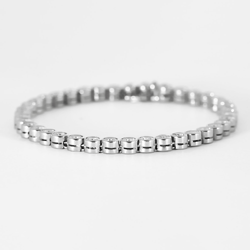 Bracelet Bracelet ligne en platine et or gris avec diamants 58 Facettes B260376