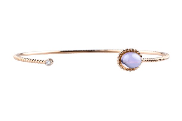 Bracelet Bracelet améthyste cabochon et diamant en or jaune 18K 58 Facettes BRAMTCB895-107