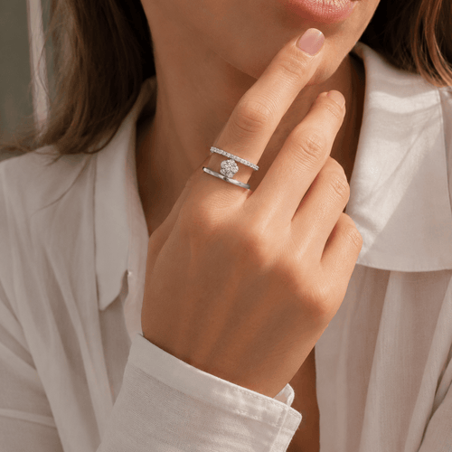 Bague 51 Bague en or blanc et diamants 58 Facettes 1.0000898/1