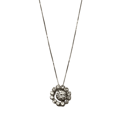 Collier Collier point lumière en or 750 et diamants 58 Facettes Collana-001