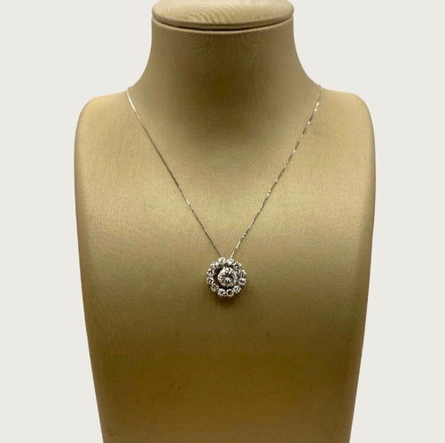 Collier Collier point lumière en or 750 et diamants 58 Facettes Collana-001