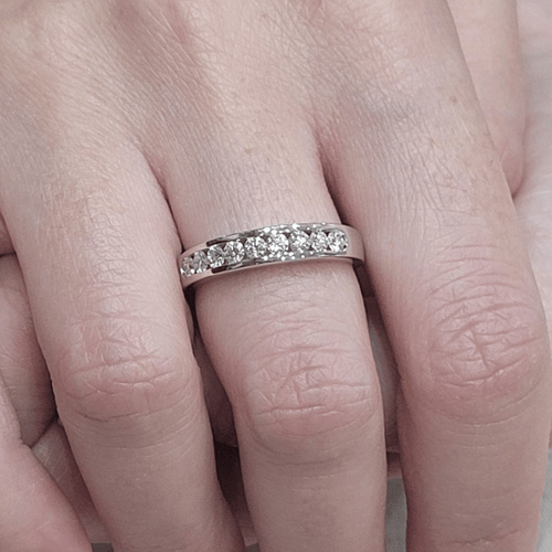Bague 55 Bague en or blanc 18k et diamants 58 Facettes S461