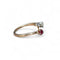 Bague 53 Bague Toi et Moi en or rose, rubis et diamants 58 Facettes 295