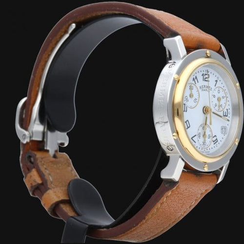 Montre Hermès Clipper Chronograph - Montre en acier 58 Facettes MT44340