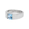 Bague 51 Cartier Tank - Bague en or blanc et aigue-marine 58 Facettes 4482532RV