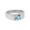 Bague 51 Cartier Tank - Bague en or blanc et aigue-marine 58 Facettes 4482532RV