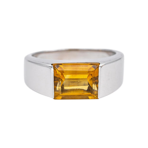 Bague 57.5 Bague en or blanc et citrine 58 Facettes 5018769RV