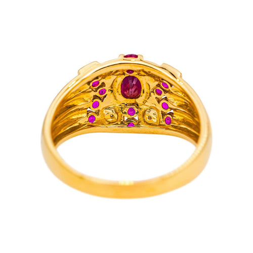 Bague 61 Bague en or jaune et or blanc, rubis et diamants 58 Facettes 5149419RV