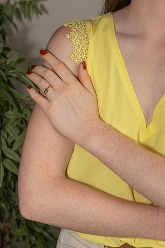 Bague 55 Guy Laroche - Bague en or jaune, or blanc et diamants 58 Facettes 5248109CN