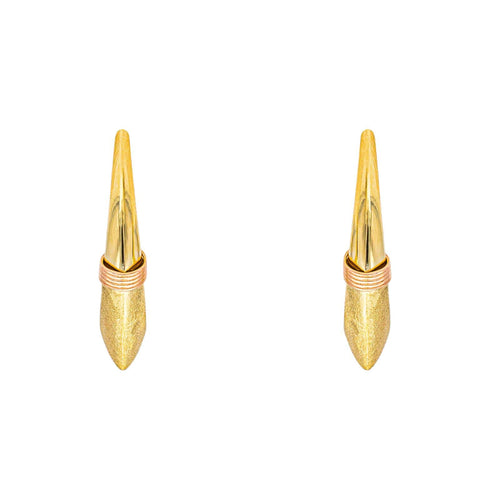 Boucles d'oreilles Créoles - Boucles d'oreilles en or jaune, blanc et rose 58 Facettes 5236223RV