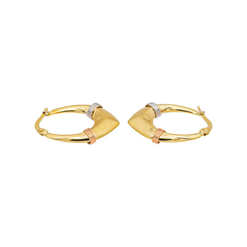Boucles d'oreilles Créoles - Boucles d'oreilles en or jaune, blanc et rose 58 Facettes 5236223RV