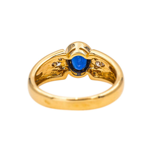 Bague 50 Bague en or jaune avec saphir et diamants 58 Facettes 5272648RV