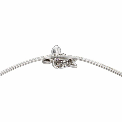 Collier Didier Guérin - Collier motifs floraux en or blanc et saphirs roses 58 Facettes 5285753CN