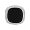 Bague 55 Chevalière - Bague en or blanc, onyx et diamants 58 Facettes 5357410CN