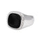 Bague 55 Chevalière - Bague en or blanc, onyx et diamants 58 Facettes 5357410CN