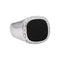 Bague 55 Chevalière - Bague en or blanc, onyx et diamants 58 Facettes 5357410CN
