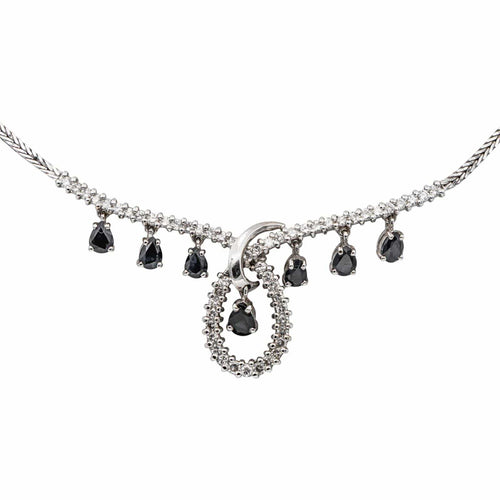 Collier Collier en or blanc, saphirs et diamants 58 Facettes 5365736CN