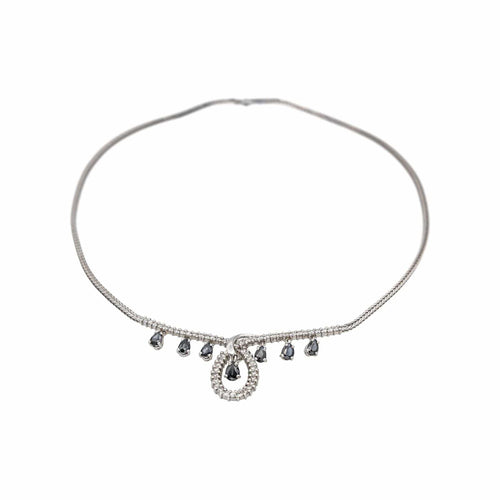 Collier Collier en or blanc, saphirs et diamants 58 Facettes 5365736CN