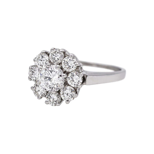 Bague 55 Marguerite - Bague en or blanc et diamants 58 Facettes 5368553CN