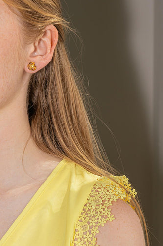 Boucles d'oreilles Boucles d'oreilles puces fleur en or rose et jaune 58 Facettes 5446542CN