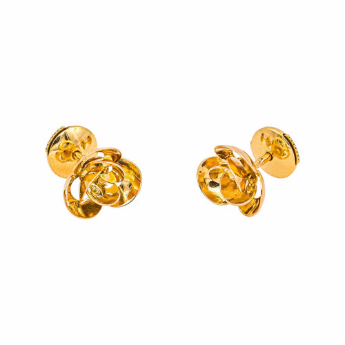 Boucles d'oreilles Boucles d'oreilles puces fleur en or rose et jaune 58 Facettes 5446542CN