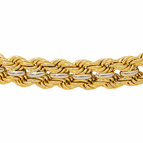 Bracelet Bracelet tressé en or jaune et or blanc 58 Facettes 5539869CN